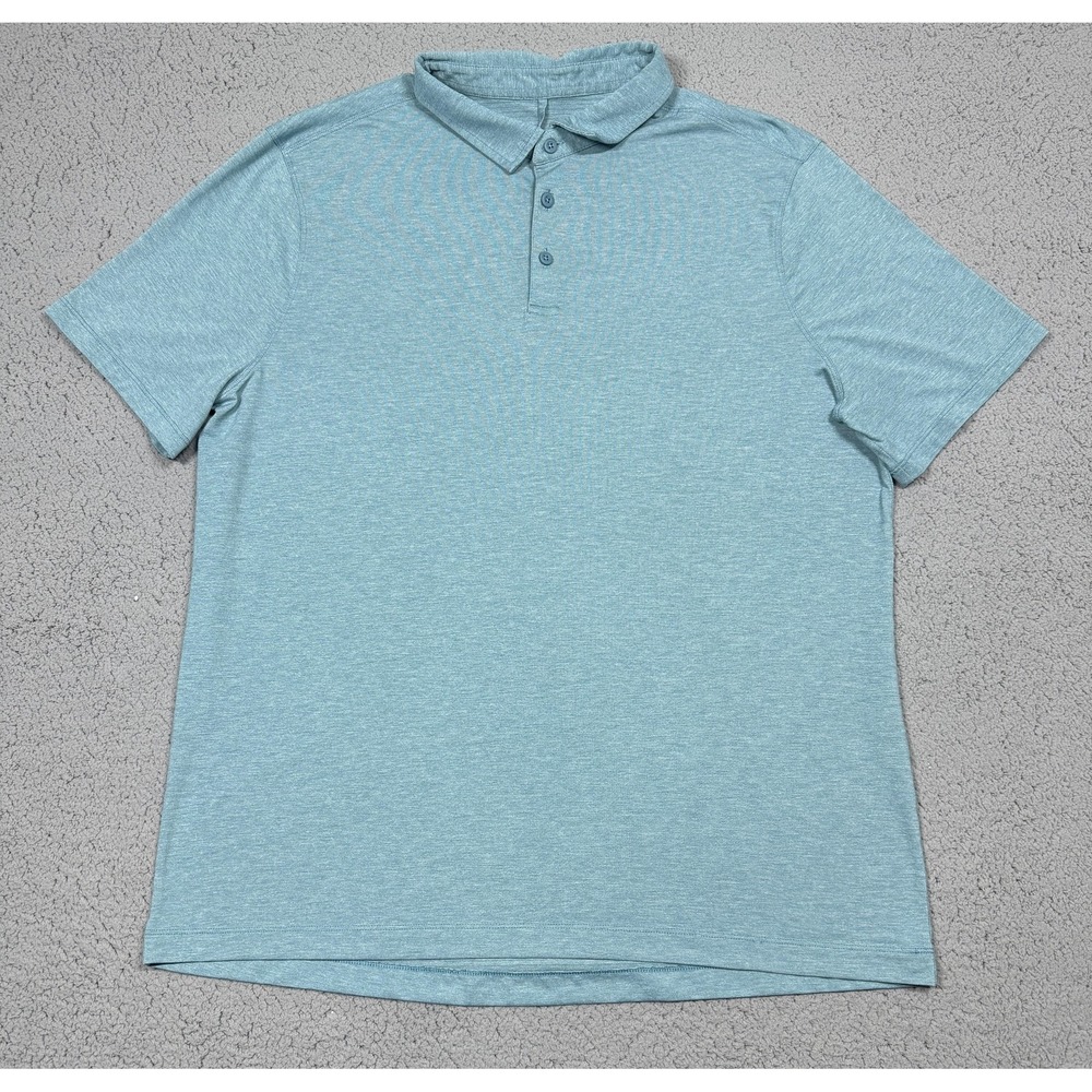 Lululemon Polo Shirt Mens XL Light Blue Performance Golf Athletic Stretch Casual